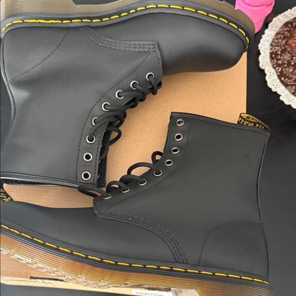 Dr. Martens Black Boots with Yellow Stitching - Picture 8 of 8